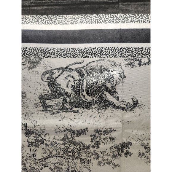 Black & White Affrican Animal Print Scarf 35x35 inch Satin Finish Square Design - Picture 3 of 13